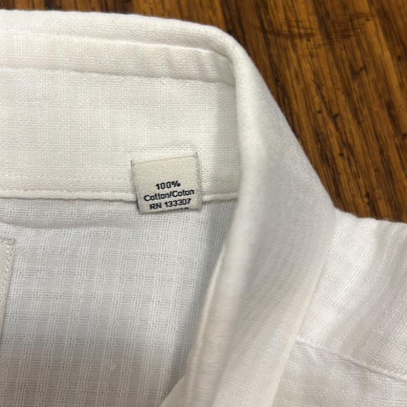 Ben Sherman Tailored Slim Fit 17 1/2 White Button Down Shirt - Picture 5 of 6